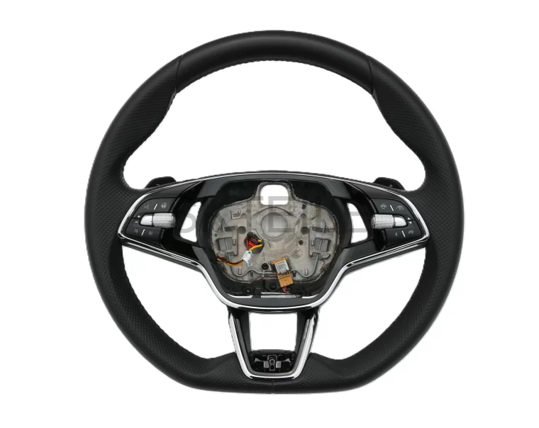 Multifunkční tříramenný volant ŠKODA černá nit vyhřívaný s pádly 5E3419093BB
